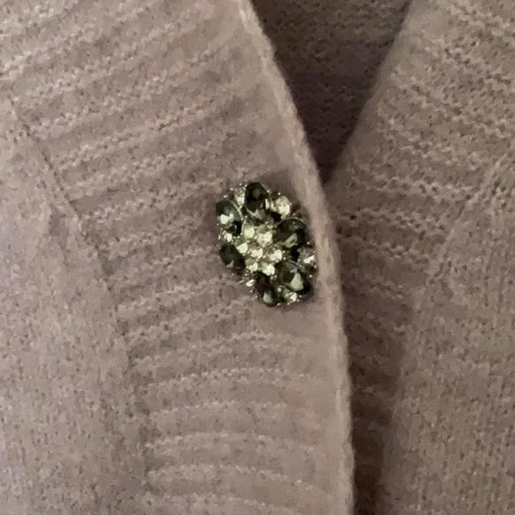 H&M lilac cardigan with rhinestone buttons oversized fit (S) - Picture 9 of 13